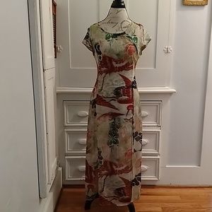 🎀Keyingi sheer print dress Sz L